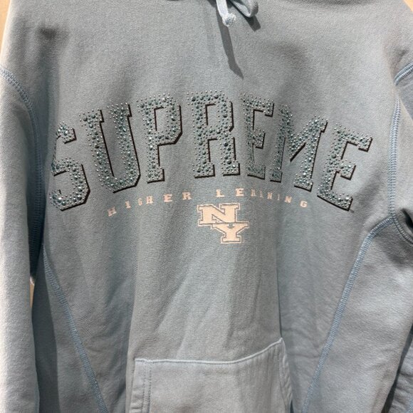 Medium Sky-Blue SUPREME Hoodie - Sparkly Logo - Picture 1 of 5